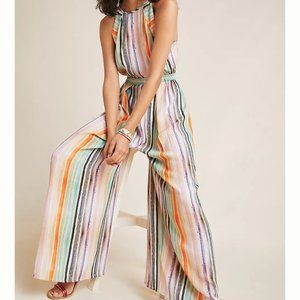 NWT Anthropologie Bl^nk multicolor stripe jumpsuit size small